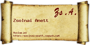 Zsolnai Anett névjegykártya